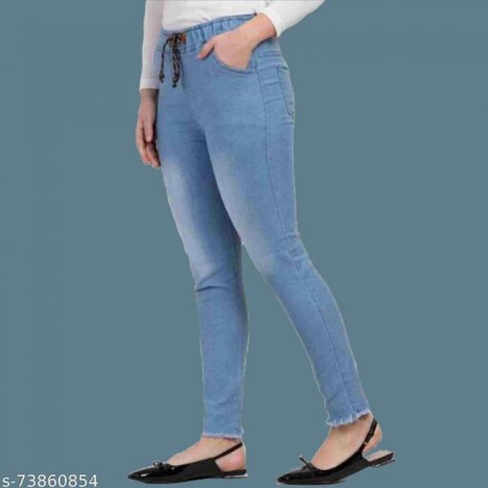 Women Denim Jogger,jeans (free Size For Waist 24,26,28,30,32, To 34 Inch,s,m,l,xl,xxl) Blue Trendy Denim Women Joggers